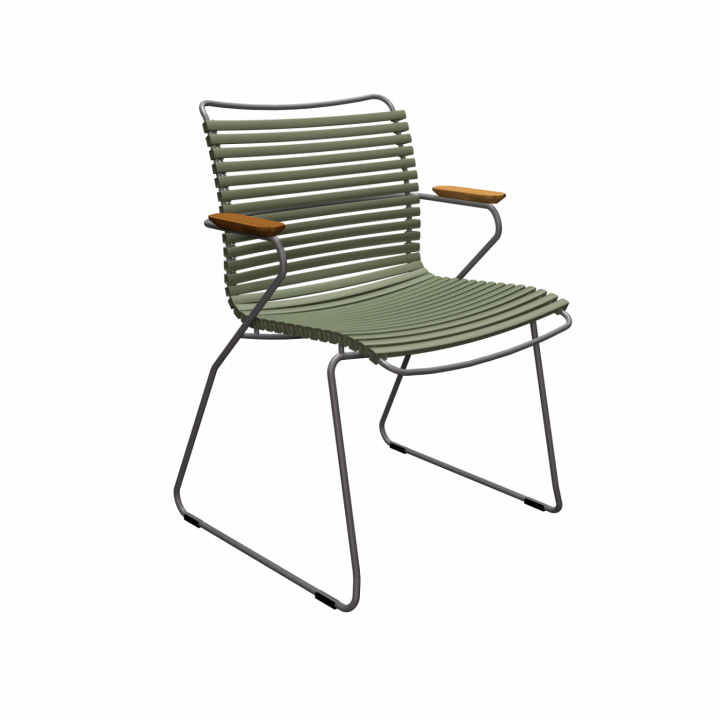 Klik på lænestol - Olivengrøn/bambus i gruppen Udendørs møbler / Materiale / Rustfrit stål / Stole - Rustfrit stål hos Sommarboden i Höllviken AB (10801-7118)