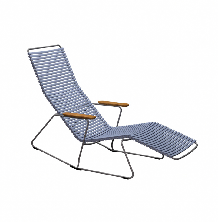 Klik på dækstol - Pigeonblå/bambus i gruppen Udendørs møbler / Loungemøbler / Loungemoduler / Lænestole - Loungemoduler hos Sommarboden i Höllviken AB (10805-8218)