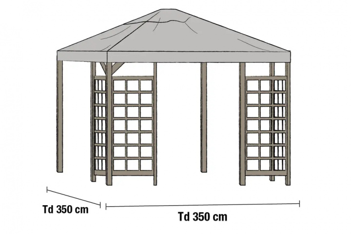 Højtak 3,5x3,5 cm - Grå i gruppen Udendørs møbler / Solbeskyttelse / Paviljonger hos Sommarboden i Höllviken AB (10851-7)