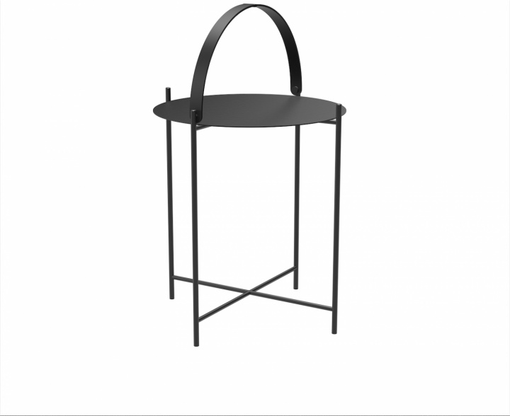 Kantbakke bord Ø46 - sort/sort i gruppen Udendørs møbler / Materiale / Aluminiummøbler / Sofabord & Sidebord - Aluminiummøbler hos Sommarboden i Höllviken AB (10911-1212)