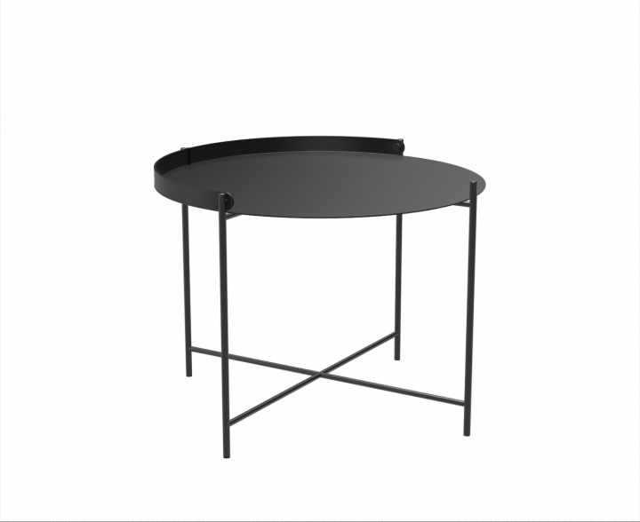 Kantbakke bord Ø76 - sort/sort i gruppen Udendørs møbler / Materiale / Aluminiummøbler / Sofabord & Sidebord - Aluminiummøbler hos Sommarboden i Höllviken AB (10913-1212)