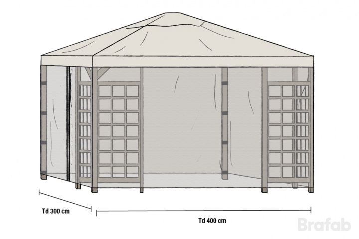 Hov myggenet 3x4m (1 par) i gruppen Udendørs møbler / Solbeskyttelse / Paviljonger hos Sommarboden i Höllviken AB (1093)