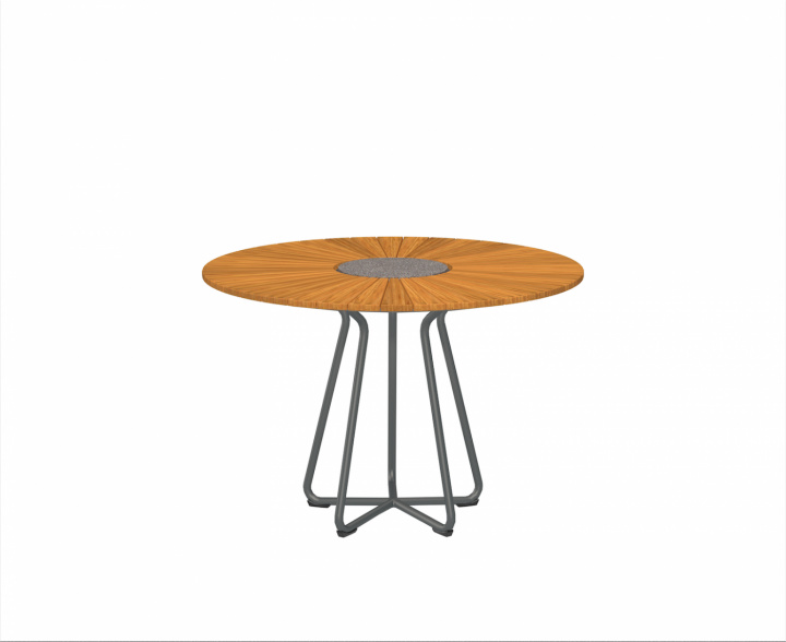 Circle spisebord ø110 - bambus/granit/grå aluminium i gruppen Udendørs møbler / Bord / Spisebord hos Sommarboden i Höllviken AB (11005-0326)