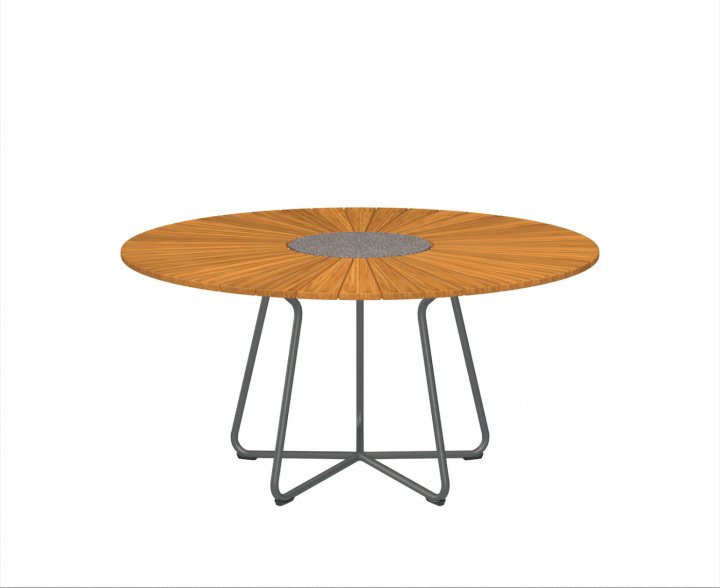 Circle spisebord ø150 - bambus/granit/grå aluminium i gruppen Udendørs møbler / Bord / Spisebord hos Sommarboden i Höllviken AB (11006-0326)
