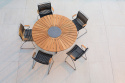Circle spisebord ø150 - bambus/granit/grå aluminium