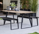 Copenhagen bord udtrækkeligt 160-243x84 H74 cm - lava grey/teak