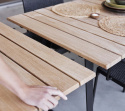 Copenhagen bord udtrækkeligt 160-243x84 H74 cm - lava grey/teak