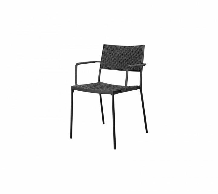Less stol m/armstöd stapelbar - lava grey i gruppen Udendørs møbler / Materiale / Aluminiummøbler / Stole - Aluminiumsmøbler hos Sommarboden i Höllviken AB (11430ALRODG)