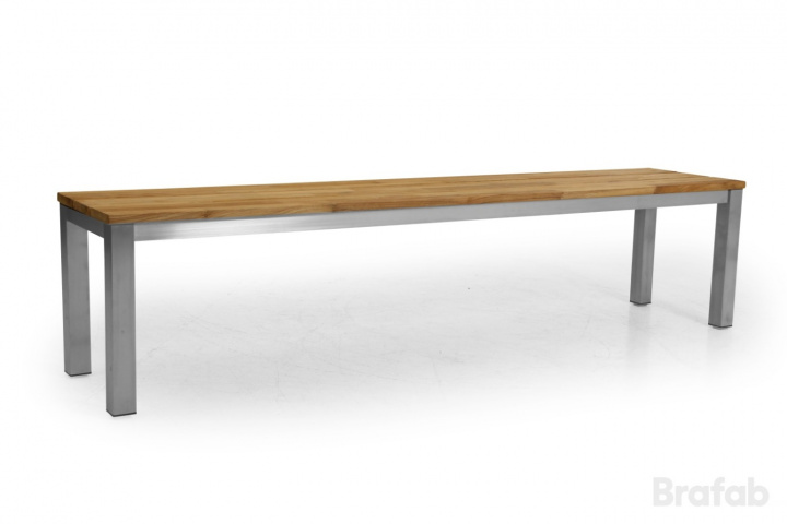 Hinton Bench - Teak/Gray i gruppen Udendørs møbler / Materiale / Rustfrit stål / Andet - Rustfrit stål hos Sommarboden i Höllviken AB (1172)