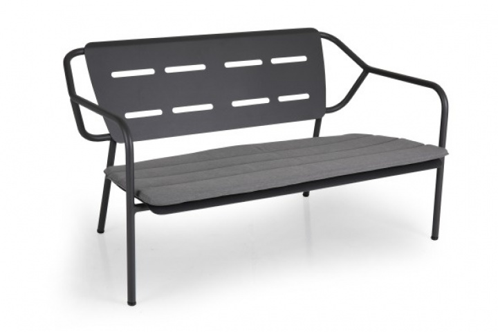 Minto 2-pers. sofa - antracit/grå lys pude i gruppen Udendørs møbler / Materiale / Aluminiummøbler / Stole - Aluminiumsmøbler hos Sommarboden i Höllviken AB (1182-7-07)