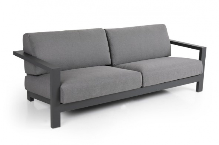 Amesdale 3 pers. sofa - antracit/lysegrå pude i gruppen Udendørs møbler / Materiale / Aluminiummøbler / Loungemøbler - Aluminiummøbler hos Sommarboden i Höllviken AB (1193-7-07)