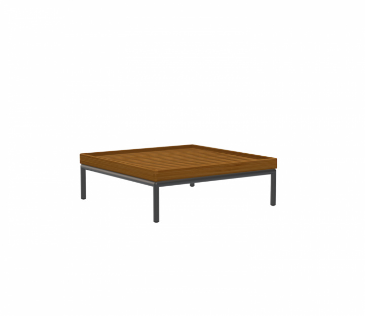 Niveau café tabel - 81x81 cm - bambus/mørkegrå i gruppen Udendørs møbler / Materiale / Aluminiummøbler / Loungemøbler - Aluminiummøbler hos Sommarboden i Höllviken AB (12204-0351)