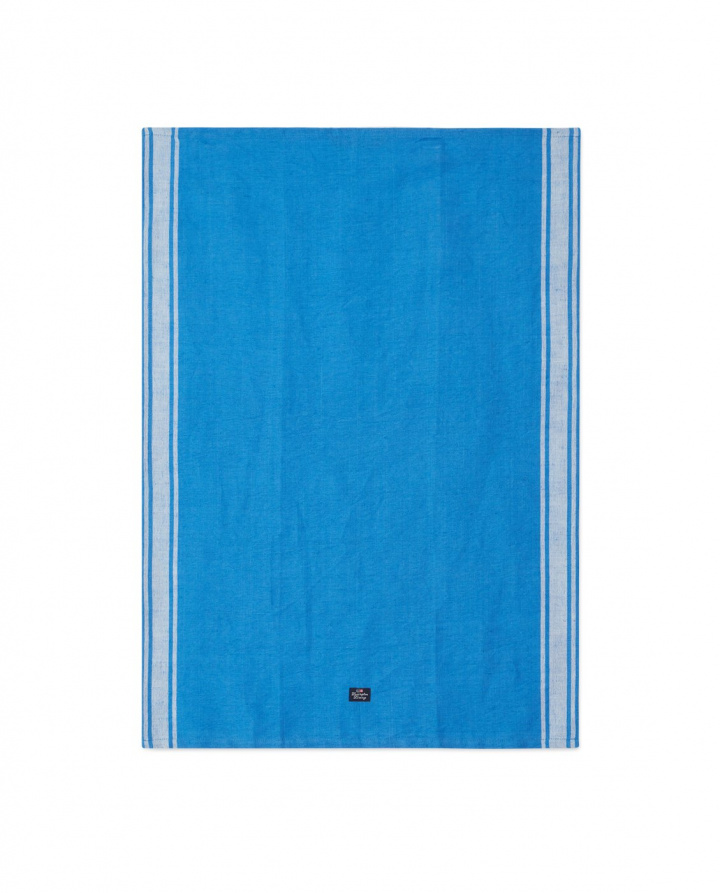 Stribet linned bomuldskøkkenhåndklæde - blå/hvidt i gruppen Indretning / Køkken & Dækning / Køkken tekstiler hos Sommarboden i Höllviken AB (12230279-5600)
