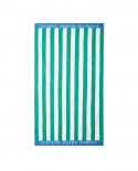 Stribet bomuld Terry Beach håndklæde - Grøn/hvid/blå