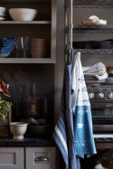 Det perfekte morgenkøkkenhåndklæde - Hvid/blå