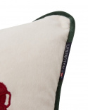 Holiday Car Organic Cotton Velvet Pude Case - White/Red Multi