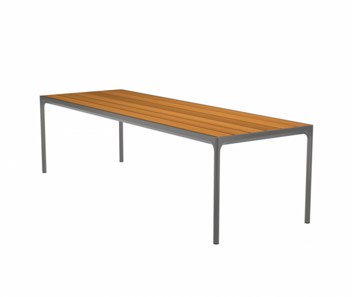 Fire spisebord 160x90 cm - bambus/mørkegrå i gruppen Udendørs møbler / Bord / Spisebord hos Sommarboden i Höllviken AB (12402-0326)