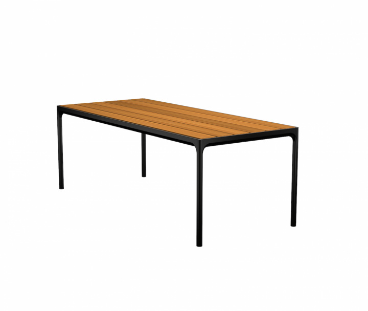 Fire spisebord 210x90 cm - bambus/sort i gruppen Udendørs møbler / Materiale / Aluminiummøbler / Spisebord - Aluminiummøbler hos Sommarboden i Höllviken AB (12403-0324)