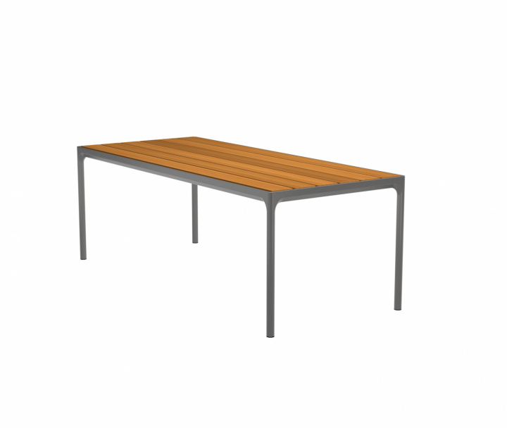Fire spisebord 210x90 cm - bambus/mørkegrå i gruppen Udendørs møbler / Bord / Spisebord hos Sommarboden i Höllviken AB (12403-0326)