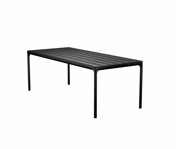 Fire spisebord 210x90 cm - sort/sort i gruppen Udendørs møbler / Materiale / Aluminiummøbler / Spisebord - Aluminiummøbler hos Sommarboden i Höllviken AB (12403-2424)