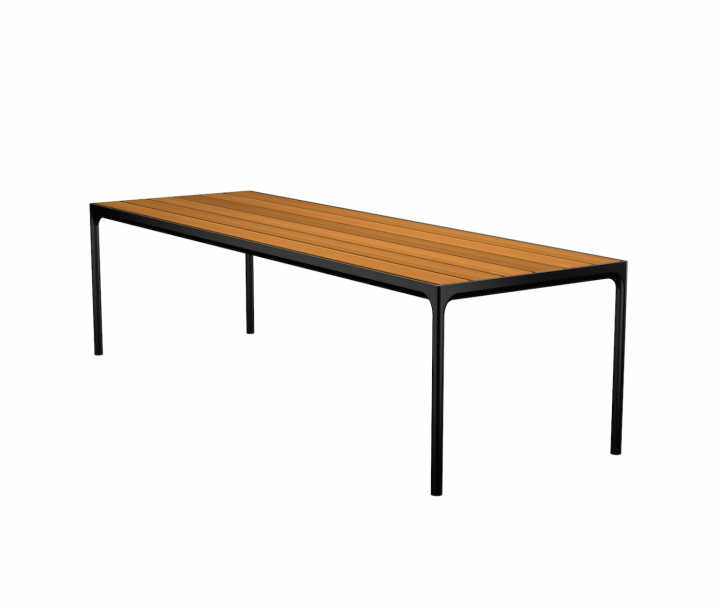 Fire spisebord 270x90 cm - bambus/sort i gruppen Udendørs møbler / Materiale / Aluminiummøbler / Spisebord - Aluminiummøbler hos Sommarboden i Höllviken AB (12404-0324)