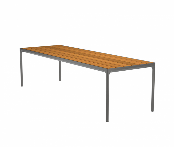 Fire spisebord 270x90 cm - bambus/mørkegrå i gruppen Udendørs møbler / Bord / Spisebord hos Sommarboden i Höllviken AB (12404-0326)