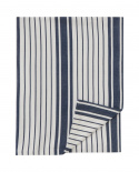 Striped organic cotton bordsduk - navy/white