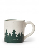 Happy Holidays Stoneware mugg - white/green