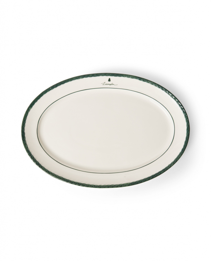 Holidays Stoneware serveringsfad - white/green i gruppen Juleting / Christmas dekoration hos Sommarboden i Höllviken AB (12448014-1800)