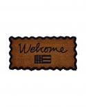 Welcome dørtæppe - natur/blå