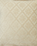 Jacquard pudebetræk med frynser - lys beige