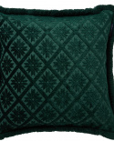 Jacquard pudebetræk med frynser - green