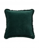 Jacquard pudebetræk med frynser - green
