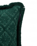 Jacquard pudebetræk med frynser - green