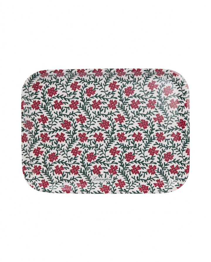 Blomsterbakke 27 x 20 cm - rød/grøn/hvid i gruppen Indretning / Køkken & Dækning / Brickor og grydeunderlag hos Sommarboden i Höllviken AB (12548001-4015)
