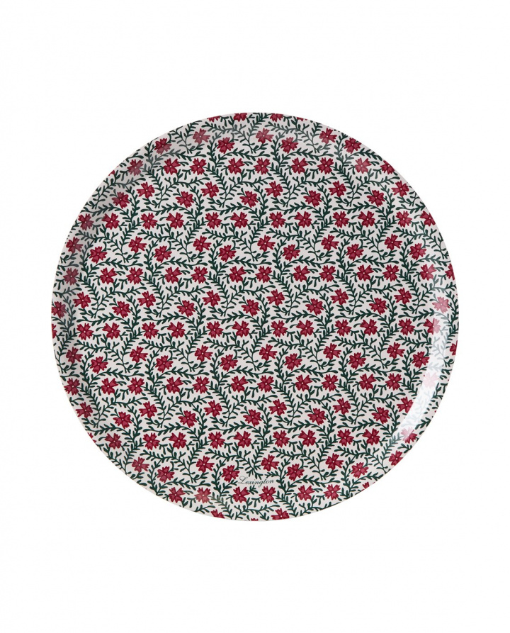 Blomsterbakke Ø 38 cm - rød/grøn/hvid i gruppen Indretning / Køkken & Dækning / Brickor og grydeunderlag hos Sommarboden i Höllviken AB (12548002-4015)