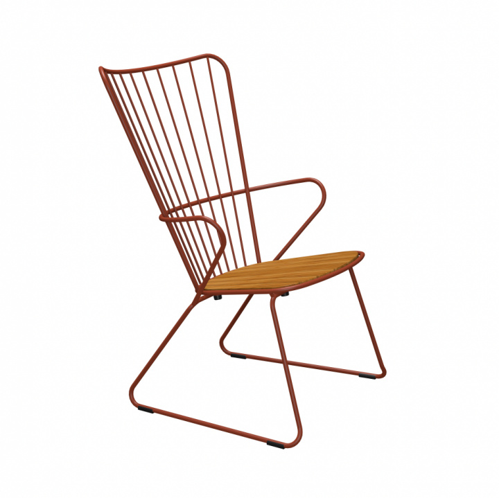 Paon Lounge Stol - Paprika/Bambus i gruppen Udendørs møbler / Materiale / Rustfrit stål / Stole - Rustfrit stål hos Sommarboden i Höllviken AB (12802-0319)