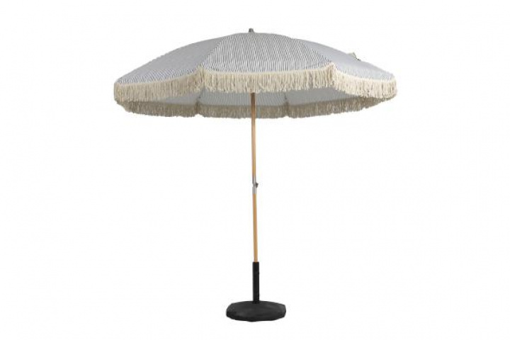 Gatsby parasol tiltbar Ø 2,5 m - grå-stribet i gruppen Udendørs møbler / Solbeskyttelse / Parasoller hos Sommarboden i Höllviken AB (1416-7)