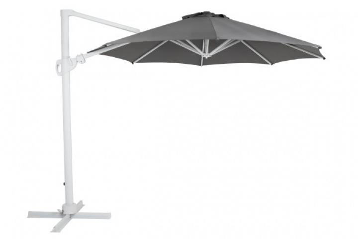 Varallo gratis - Hængende parasol Ø 3 m - hvid/grå i gruppen Udendørs møbler / Solbeskyttelse / Parasoller hos Sommarboden i Höllviken AB (1450-50-07)