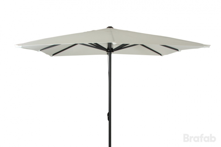 Anzio parasol 2,5x2,5 m - sort/hvid i gruppen Udendørs møbler / Solbeskyttelse / Parasoller hos Sommarboden i Höllviken AB (1468-8-5)