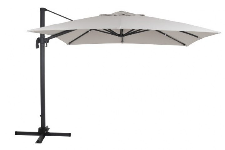 Linz\'s gratis -bakende parasol 2,5x2,5 m - hvid/grå i gruppen Udendørs møbler / Solbeskyttelse / Parasoller hos Sommarboden i Höllviken AB (1478-50-07)