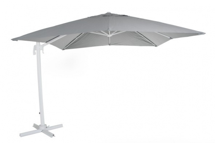Linz\'s gratis -hængende parasol 3x3 m - hvid/grå i gruppen Udendørs møbler / Solbeskyttelse / Parasoller hos Sommarboden i Höllviken AB (1479-50-07)