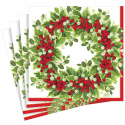 Holly og Berry Wreath servietter, 20-pakke