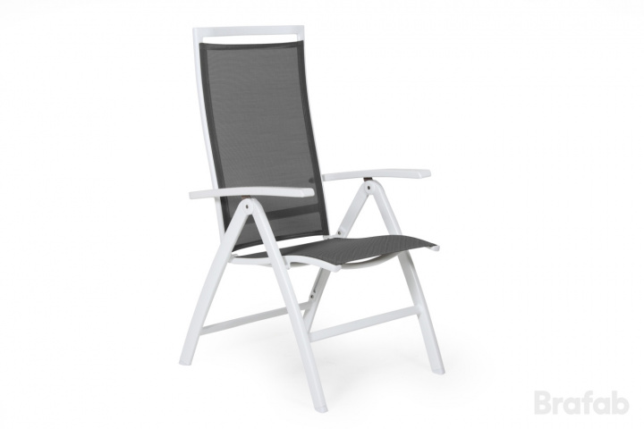 Solrig positionsstol - hvid/grå i gruppen Udendørs møbler / Materiale / Aluminiummøbler / Stole - Aluminiumsmøbler hos Sommarboden i Höllviken AB (1830-50-7)