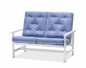 Sofa 2 sæder aluminium - hvid