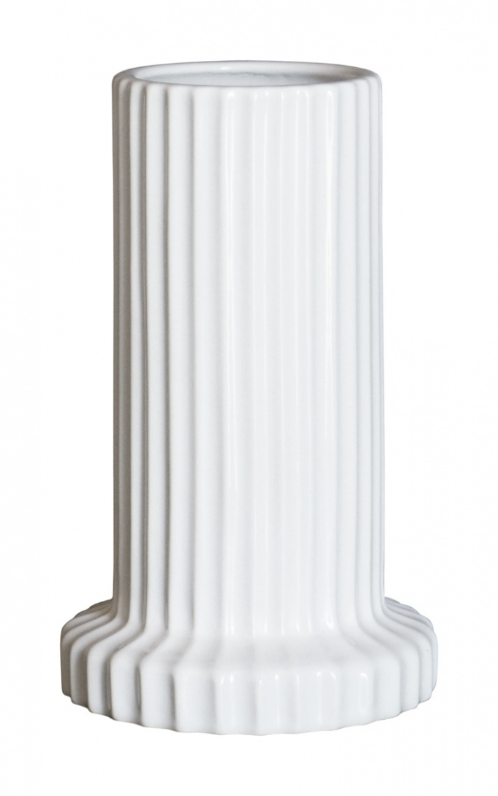 Stripe Vas - skinnende hvid i gruppen Indretning / Dekoration / Interior detaljer hos Sommarboden i Höllviken AB (20210903sw)