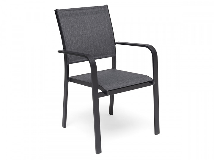 Hånger stabelstol - sort/grå i gruppen Udendørs møbler / Stole & Havestole / Stole med armlæn hos Sommarboden i Höllviken AB (2058002118)