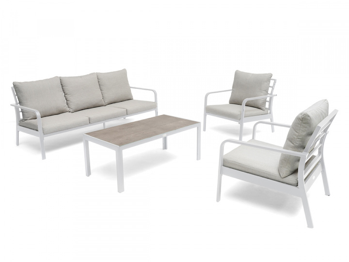 Hänger sofagruppe - hvid/beige hynde i gruppen Udendørs møbler / Loungemøbler / Loungegrupper / Færdige pakker hos Sommarboden i Höllviken AB (2058010117)