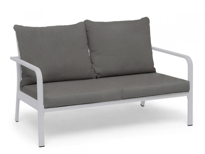 Hånger 2-personers sofa - hvid/gråbeige i gruppen Udendørs møbler / Loungemøbler / Loungemoduler / 2-sæders sofa - loungemoduler hos Sommarboden i Höllviken AB (2058012117)