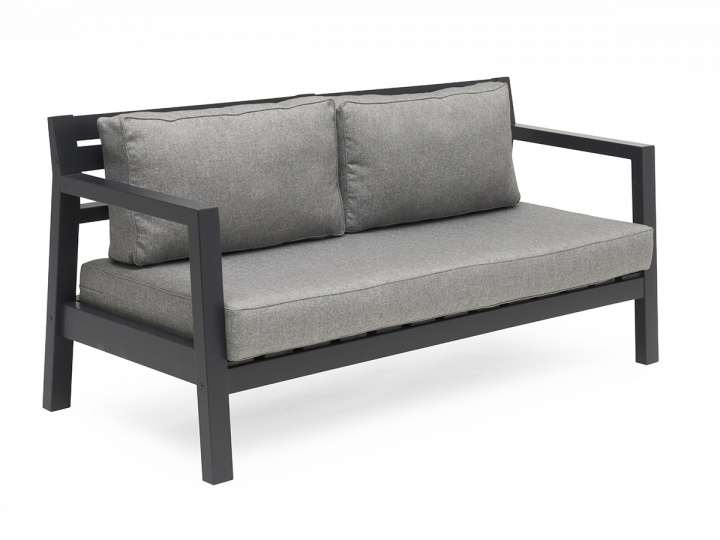 Stoltö lounge sofa - grå/grå pude i gruppen Udendørs møbler / Loungemøbler / Loungemoduler / 2-sæders sofa - loungemoduler hos Sommarboden i Höllviken AB (210381)